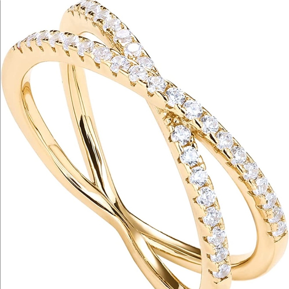 Gold Criss Cross Ring for Women